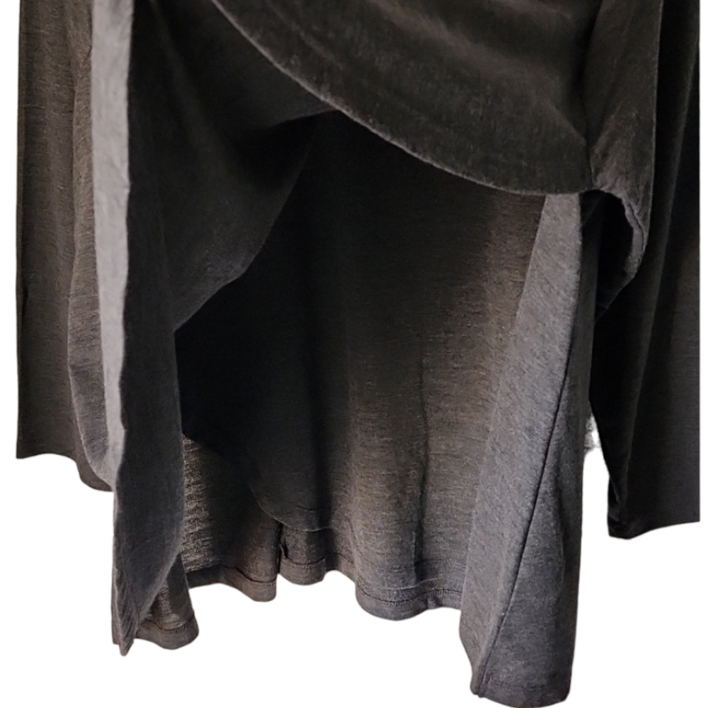 Gray Cowl Neck Tunic Top 3X Plus Size Cozy Knit Long Flowy Loungewear Charcoal - Picture 10 of 16
